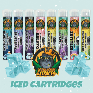 Golden Monkey Extracts ICED – Premium 1000MG THC Cartridges – 1ML